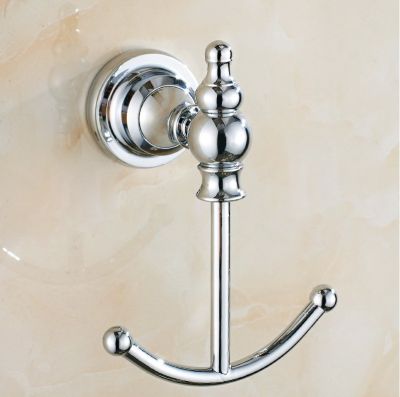 ۞◊ Bathroom Hardware Accessories Wall Mounted Polished Chrome Brass Robe Hook Dba907