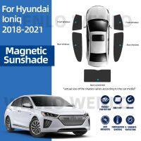 ตาข่ายบังแดดแม่เหล็กที่บังแดดรถผ้าม่านหน้าต่างสำหรับ Hyundai IONIQ 2018-2021กระบังพับได้ตาข่ายคลุมแผ่นกันยูวี