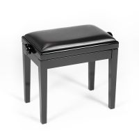 เก้าอี้เปียโน Discacciati adjustable piano bench 105SM 0801 - black polished with leather seat