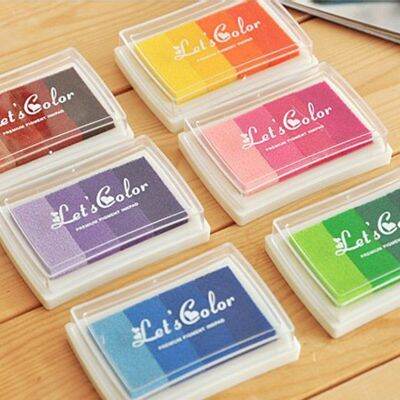 【CC】 Scrapbooking Inkpad Gradual Change Colorful Handcraft Decoration Ink Eco-friendly