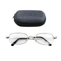 Reading Glasses Fashion Portable Folding Oval Metal Frame Presbyopic Magnifying Glasses Eyewear with Case