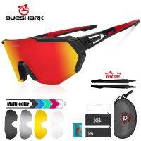 ☢ Queshark ใหม่แว่นตากันแดดเลนส์ polarized uv 400 เหมาะกับการขี่รถจักรยาน 5 เลนส์ QE42