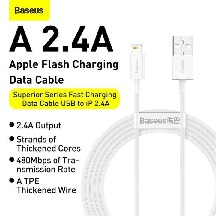 สาย-usb-baseus-สำหรับ12-11-pro-max-xs-x-8-plus-2-4a-เร็วสายชาร์จสำหรับ5s-6s-7-se-r-สายสายดาต้า-usb