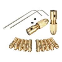 14 Small Electric Drill Chuck 0.5-3mm Electric Mill Copper Chuck -Torque Drill Chuck Set (Hexagonal Wrench)