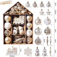 {Decwork}ลูกบอลคริสต์มาสพลาสติก1กล่องเครื่องประดับแขวนจี้บอลในร่มปีใหม่ Xmas Tree Decor Home Christmas Decoration