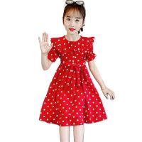 Summer Dress Girl Dot Pattern Dresses For Girl Flare Sleeve Dress Kids Casual Style Children Clothing