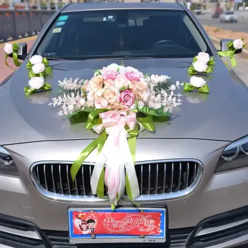 Wedding Car Decoration Home Party Artificial Flower Kit Romantic Fake Rose  Peony