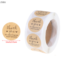 ZIBU 500PCS/ROLL handmade ขอบคุณสติ๊กเกอร์กระดาษป้ายรอบเครื่องเขียนตกแต่ง