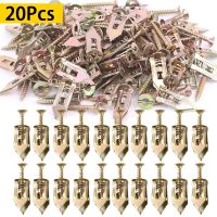 【CW】 New 20Pcs Drilling Drywall Anchors with Screws Expansion Nails Self-Tapping Screw Kits Heavy Duty Metal Wall 2 Size