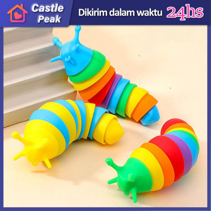 Mainan Sensory Anak Fidget Caterpillar Slug Toys Mainan Refleksi Mainan ...