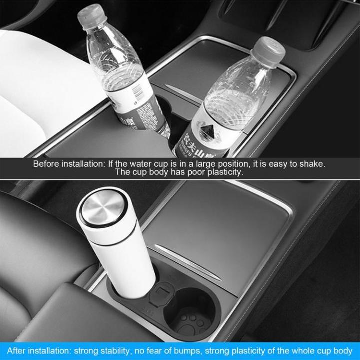 cup-holder-inserts-car-accessories-black-2-holes-automobile-bottle-stand-water-drink-organizer-for-model-y-limiter-clip-drink-holder-auto-interior-accessories-handy