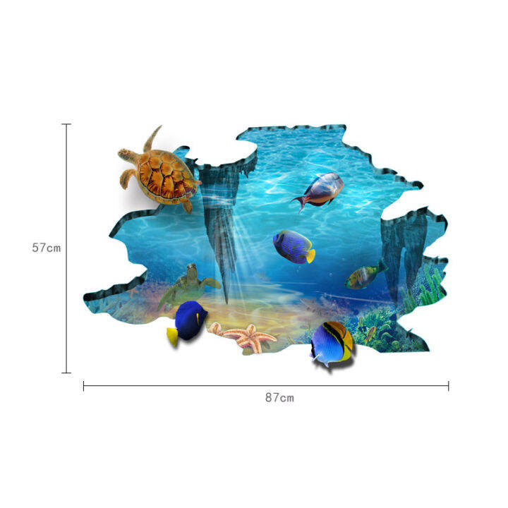 sale-nancarenko1977-3d-ใต้น้ำโลกชั้นสติกเกอร์ทะเล-fishs-3d-สติ๊กเกอร์ติดผนังห้องนอนตกแต่งบ้านภาพจิตรกรรมฝาผนังศิลปะรูปลอกผนังไวนิลวอลล์เปเปอร์กันน้ำ