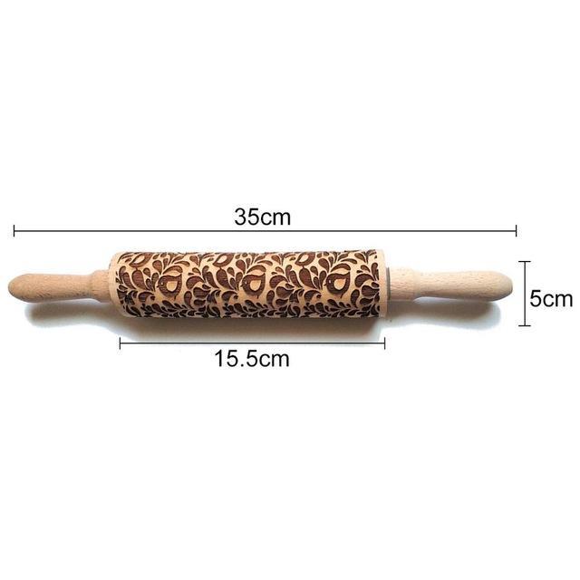cod-free-cas-congbiwu03033736-โรลเลอร์ไม้นวดแป้งกวางมูซไม้นวดแป้งขนมอบคุกกี้เครื่องมืออบแบบทำมือลายเก๋คริสต์มาสทำจากไม้