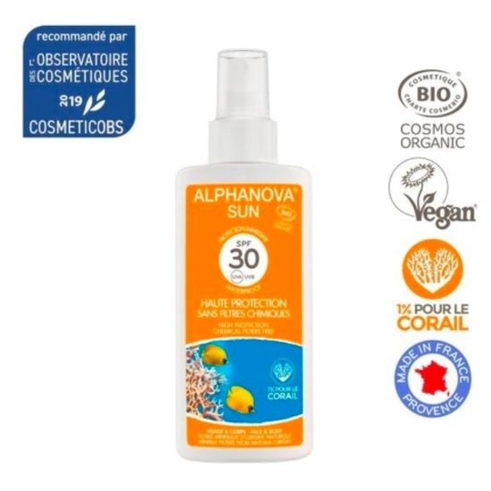 Kem chống nắng hữu cơ alphanova organic spf30 dạng xịt 125g - ảnh sản phẩm 1