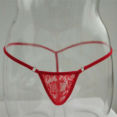 sexy lingerie femme underwear women panties ropa interior femenina tanga thong Lace transparent Metal ring String No trace girl