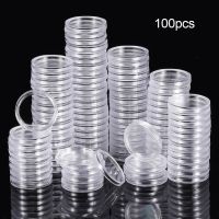 100Pcs 25mm Coin Capsules Piece/Box Portable Durable Round Shaped Souvenir Coin Collection Capsules Protective Case Dust Proof