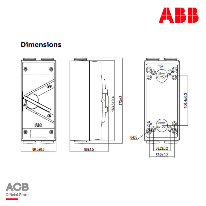 abb-wsd263cl-switch-isolator-wsd-series-switch-63-a-2p-ip66-2tcz751006r0004-เอบีบี