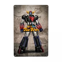 วินเทจ Mazinger Z อะนิเมะโลหะโลโก้ส่วนบุคคล UFO หุ่นยนต์ Goldorak Tin Plaque ร้านอาหารผนังบาร์อาร์ตเดคโค 20 * 30 ซม