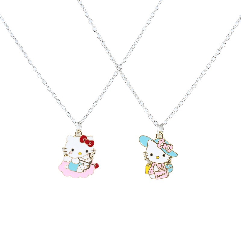 Cartoon KT Cat Necklace Melody Clavicle Chain Cool Rice Pendant Yugui Dog Sweater Chain Girlfriend Gift Couple Gift Pendant