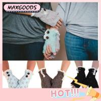 MAXG Gift Winter Spring Autumn Warmer Lace Fingerless Knit Gloves Button Mittens