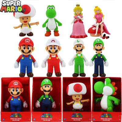 ZZOOI 23cm Super Marios Action Figure Yoshi Luigi Toad Bowser Anime Peripherals Collection Model Doll Ornament Children Toys Gifts