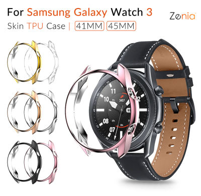 Zenia ที่มีสีสัน TPU ผิวเปลี่ยนเคสครอบป้องกันสำหรับ Samsung Galaxy Watch 3 41มม.45มม.กีฬาอุปกรณ์เสริมสำหรับนาฬิกาอัจฉริยะ