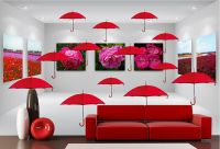 【CW】 Custom stereoscopic wallpaperRomance Umbrella for the living room bedroom restaurants backdrop waterproof wallpaper