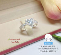 แหวนเงินแท้92.5% หัวใจ ประดับเพชร cz (เพชรขนาด 60 ตัง) งานสวยๆ size 5-10(ราคาต่อวง) (เรือนเงินแท้)