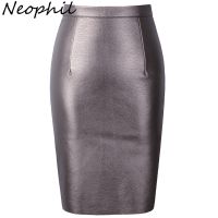 【CW】 Neophil 2022 Faux Fur Leather Pu Waist Skirts Office Bodycon Short Tutu Saia S08019