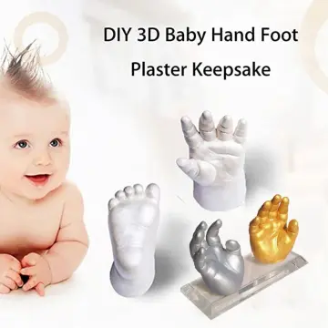 Jue-Fish Clone Production Powder Model Printing Three 3D Hand Set DIY  Powder Home DIY Kids Craft Organizers And Storage DIY Replica 3D Hand &  Foot Print Mold Powder Gypsum Powder Baby Birthday