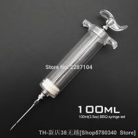 hot【DT】☞  100ml 3.5oz BBQ Meat Grill Marinade Seasoning Injector Turkey Sauce Syringe with steel Needle Large Capacity