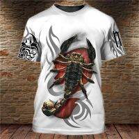 Casual Tops 3D Tiger/Scorpion Print Mens Vintage Animal T-shirt