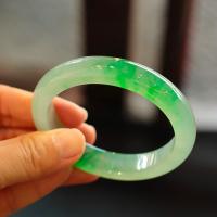 zheru Jewelry Natural Burmese Emerald Light Green 54mm-64mm celet Elegant Princess Jewelry Best Gifts for Mom and Girlfriend