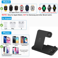 10W 4 In 1 Wireless Charger Dock Station Fast Charging Stand สำหรับ 14 13 12 11 XS XR X 8สำหรับ 7 8 3 Pro