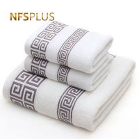 Cotton Towel Set for s 2 Face Hand Towel 1 Bath Towel Bathroom Solid Color Blue White Terry Washcloth Travel Sports Towels