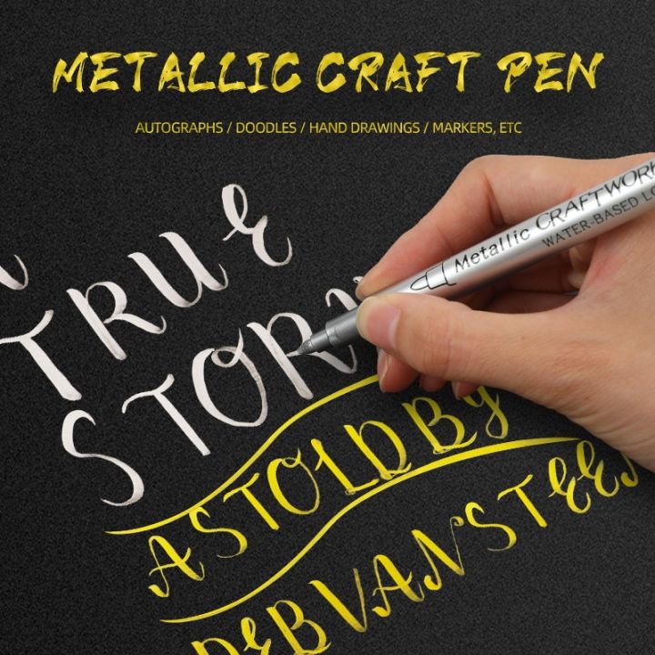 1-3pcs-brush-metallic-marker-pens-set-gold-silver-white-permanent-art-markers-for-artist-illustration-crafts-scrapbooking-fabric