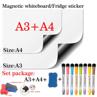2 PCS Magnetic Whiteboard A3+A4 Set Package Dry Erase White Board Calendar Fridge Sticker Message Board Menu Planner Table