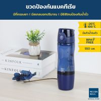 Super Lock Water Bottles ขวดน้ำ Tritan รุ่น 6929 สีน้ำเงิน แก้วน้ำในตัว มีที่กรองชา ความจุ 550 มล. ทนความร้อน 100 องศา