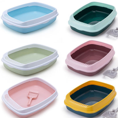 Toilet Bedpan Anti Splash Cats Litter Box Cat Tray With Scoop Kitten Dog Clean Toilet Home Plastic Sand Box Cat Supplies