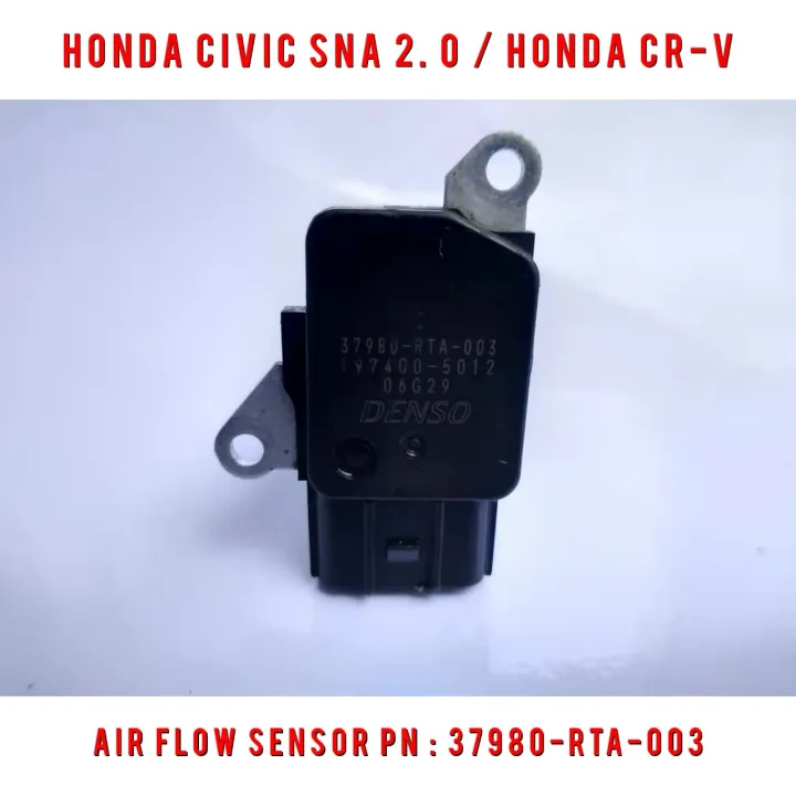 Honda Air Flow Sensor Denso 5 Pin PN 37980RTA003 For Honda Civic SNA 2.0 / CRV CRV / Mass