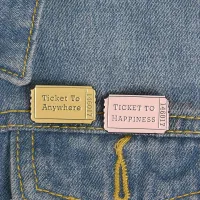 【YF】 Custom Ticket To Happiness Anywhere Enamel Pins Movie Lapel Pin Brooches Denim Jackets Gifts for Wholesale