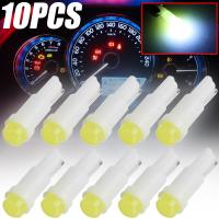 10 pcs สีขาว T5 COB 1LED รถ Dashboard Cluster Gauge หลอดไฟเครื่องดนตรี