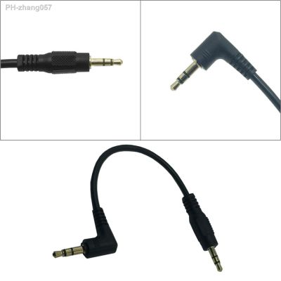 1pc AUX Cable Jack 3.5mm Right Angled L 10cm male to male 90 degree cord 0.1m
