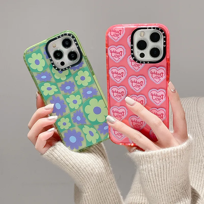 Cute Checkered Flowers Phone Case for iPhone 11, 12, 13, 14, Pro