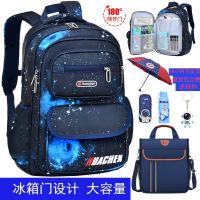 【Hot Sale】 Childrens schoolbag primary school student refrigerator door large capacity one two to six grades burden reduction spine protection dirt-resistant backpack