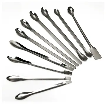 Lab Mini Scoop 6 PCS Stainless Steel Sampling Reagent Spoon Laboratory  Double Head Spatula 125mm