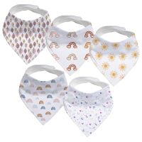 【YD】 Baby Cotton Bibs 5pcs/pack Bandana Set Newborn Soft Absorbent Saliva Boys Burp