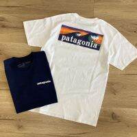 √Patagonia รุ่นที่ถูกต้อง Pata21ฤดูร้อนคลื่นพระอาทิตย์ขึ้นผู้ชายและผู้หญิงหลวมรอบคอแขนสั้นเสื้อยืด