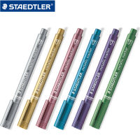 ประเทศเยอรมนี Staedtler อาคารชิเดอ 8323 ปากกามาร์กเกอร์การ์ดอวยพรคำเชิญโลหะทองเงินสีฟ้าสีเขียวเครื่องหมายสีม่วง