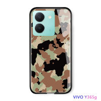 Volans เคสสำหรับ Vivo Y36 Y36 5G เคสกระจกนิรภัยมันวาวปกทหารลายพรางพรางกันกระแทก